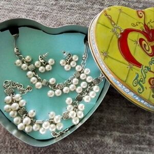 BRIGHTON MIMOSA DANGLING BEADS NECKLACE, EARRINGS & BRACELET SET - RETIRED